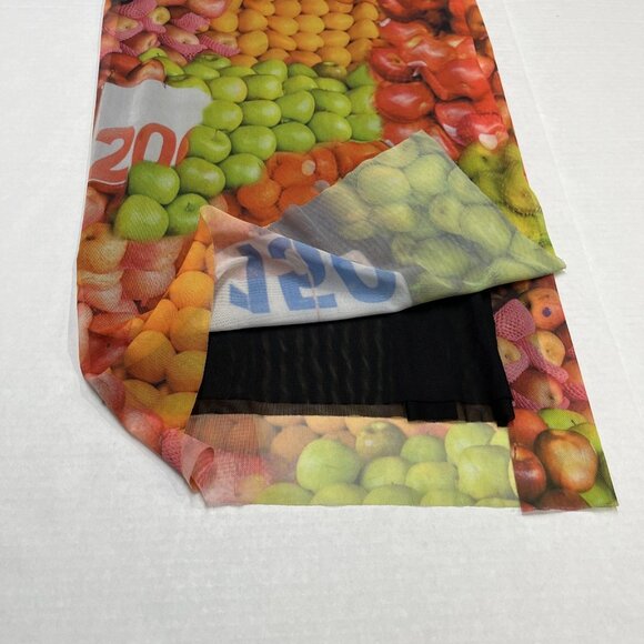 Zara Dress‎ Womens S Ruched Mesh Fruit Stand Strappy Bodycon Maxi Y2K Festival - Picture 14 of 14